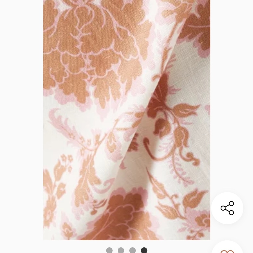 ZIMMERMANN Postcard Linen Tie Shoulder Midi Dress Sz 0 Tan Floral Open Back - Picture 8 of 16